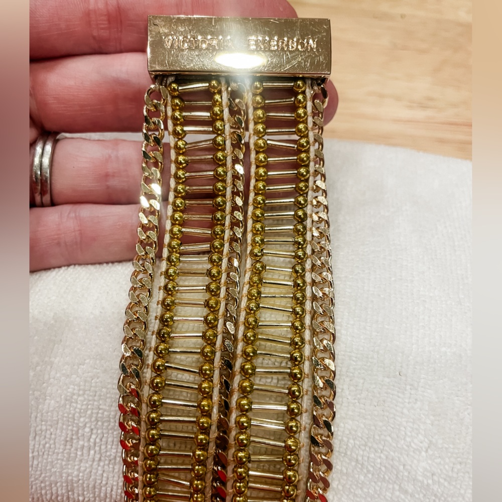 Victoria Emerson boho cuff size large, gold hardware